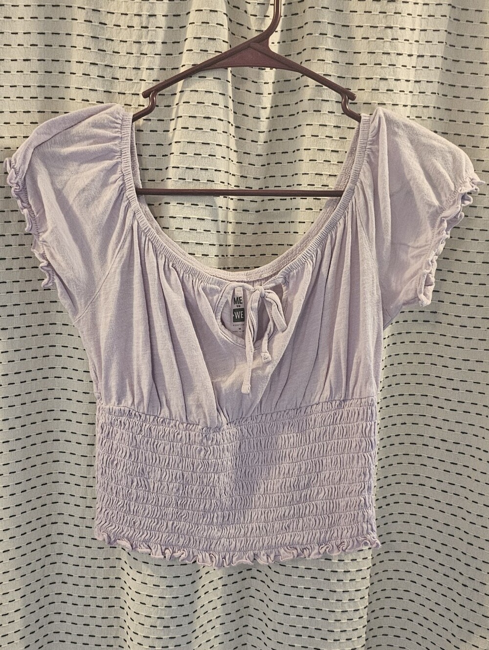 Me to We Lavender Smocked Crop Top